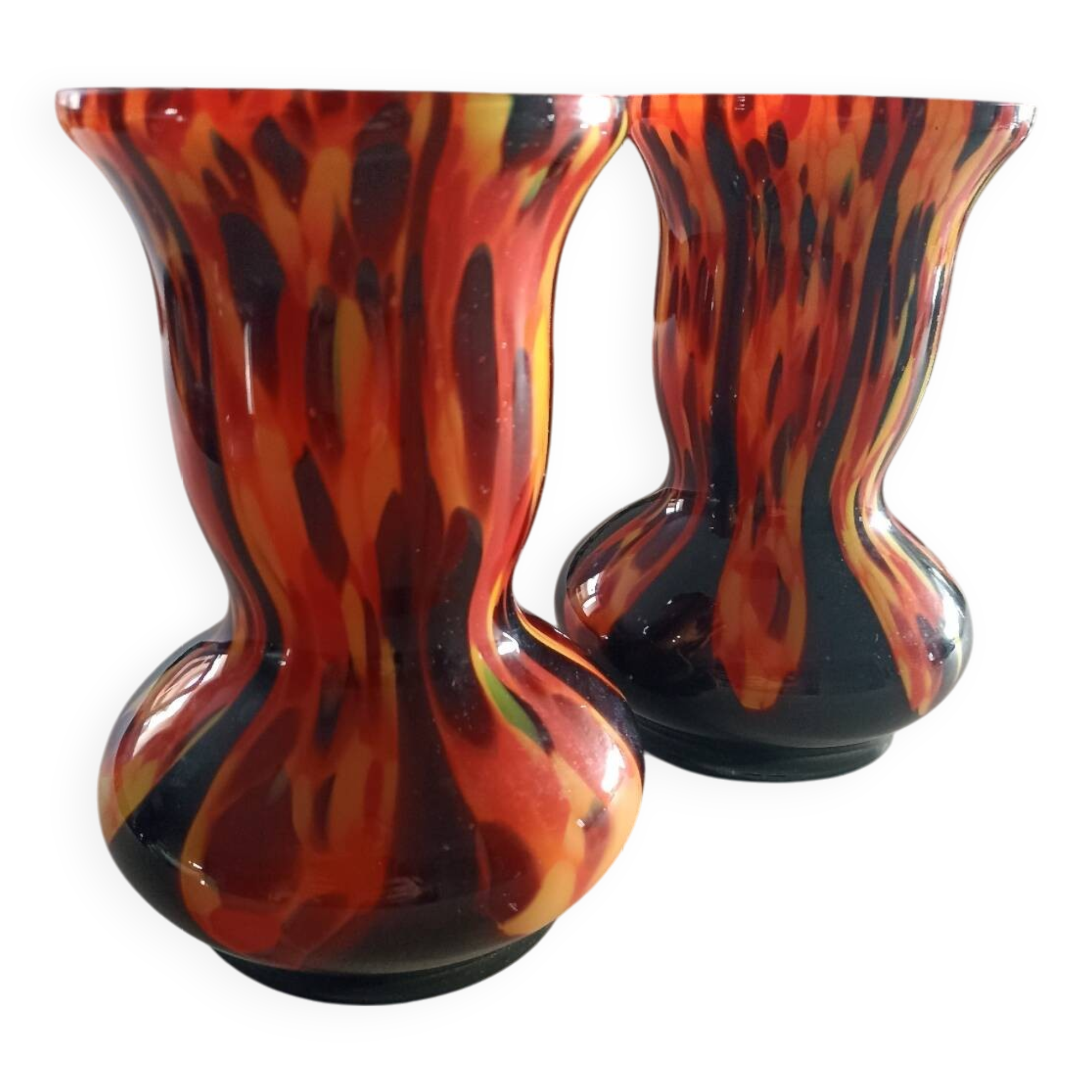 Pair of vintage glass vases