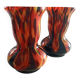 Paire de vase en verre vintage