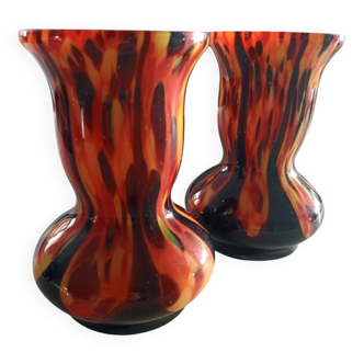 Pair of vintage glass vases