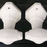 Set of 4 coat hooks, antique porcelain coat rack, art deco circa 1920