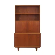 Teak bookcase with bar cabinet and secretary, Dammand & Rasmussen, Denmark, 1960s