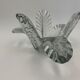 Trinket bowl in Vannes crystal, decoration of palm leaves - 1960s-1970s