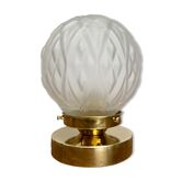 Vintage art deco globe table lamp in frosted glass