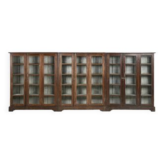 Large display case in old patinated teak