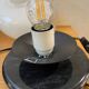 Glass and marble mushroom lamps