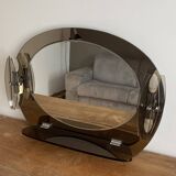 Miroir Veca 2 appliques et tablette, Italie 1970