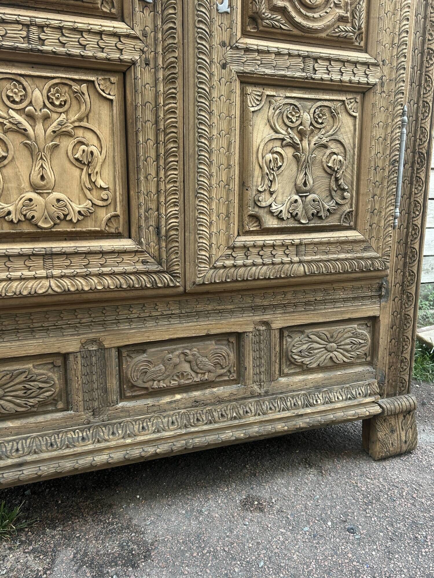 Louis XIV Style wardrobe, two doors, in oak