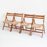 Vintage Silvio Coppola / Fratelli Montina table + chairs. Italy, 1970s