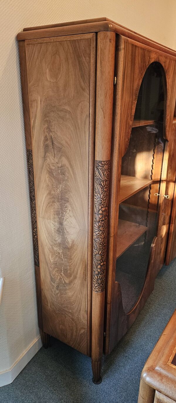 Bureau, chaise et bibliothèque  Epoque Art déco