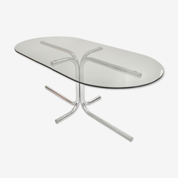 Table basse ovale en verre