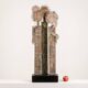 Sculpture double face en bois sculpté Lawrence, 20e siècle