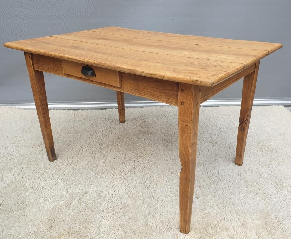 Desk table Oak knotted 1925 false drawer