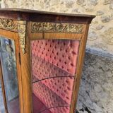 Louis xv curved display case with romantic scene