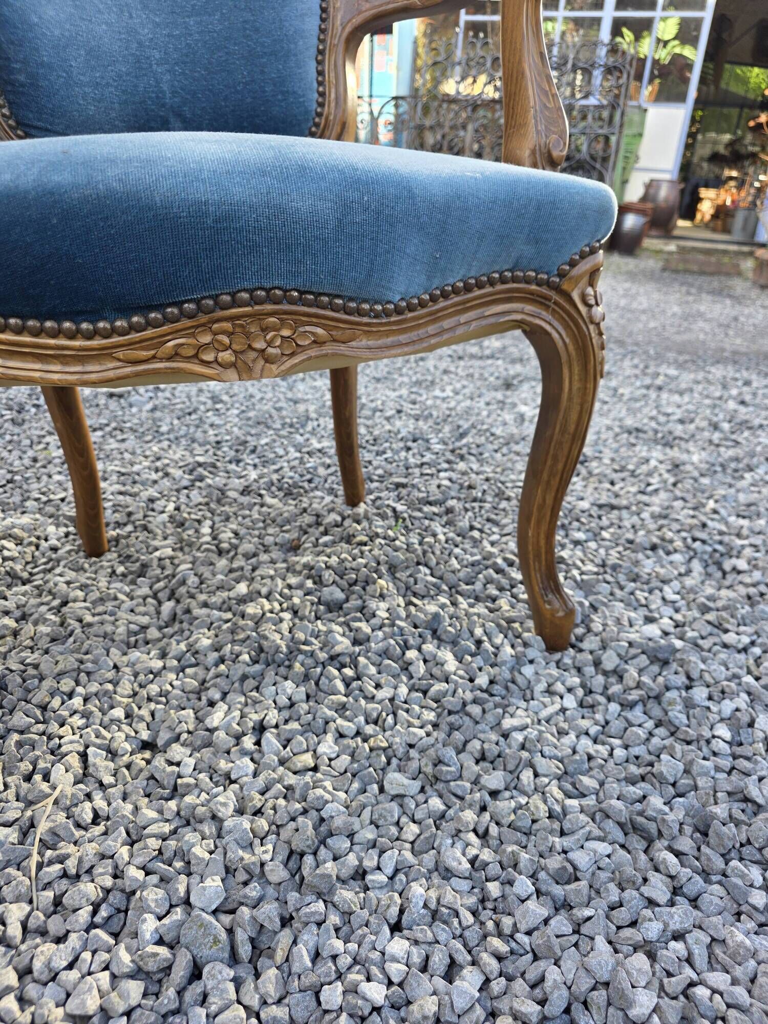 Pair of Louis XV style cabriolet armchairs