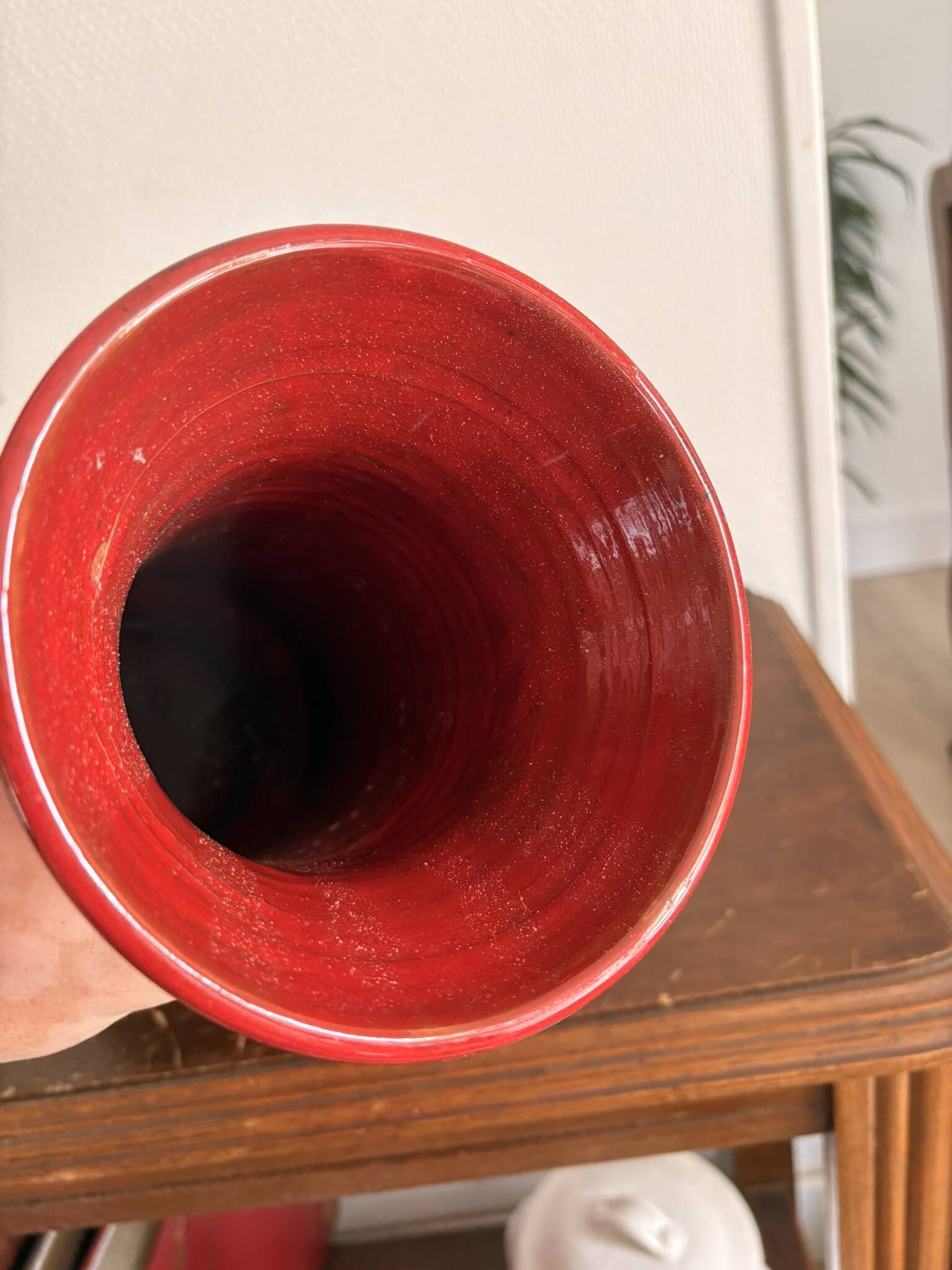 Red Volcanic Vase Selenium Spotted 1970s West Germany Mid Century