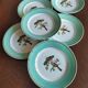 6 assiettes plates Fenal Badonviller "Oiseaux" vintage années 1950