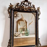 Old mirror Napoleon III black and gold