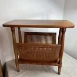 Magazine rack, wood and cane