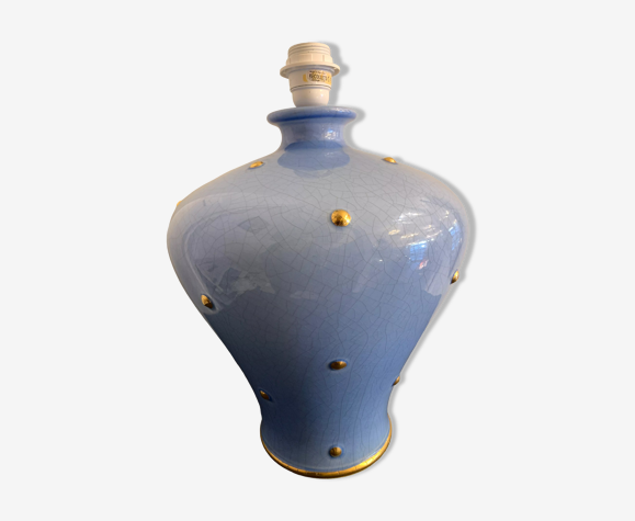 Pied de lampe craquelé, Recollets émaux de Longwy, modèle Perles