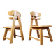 Vintage dutch brutalist oak dining chairs, 1960s