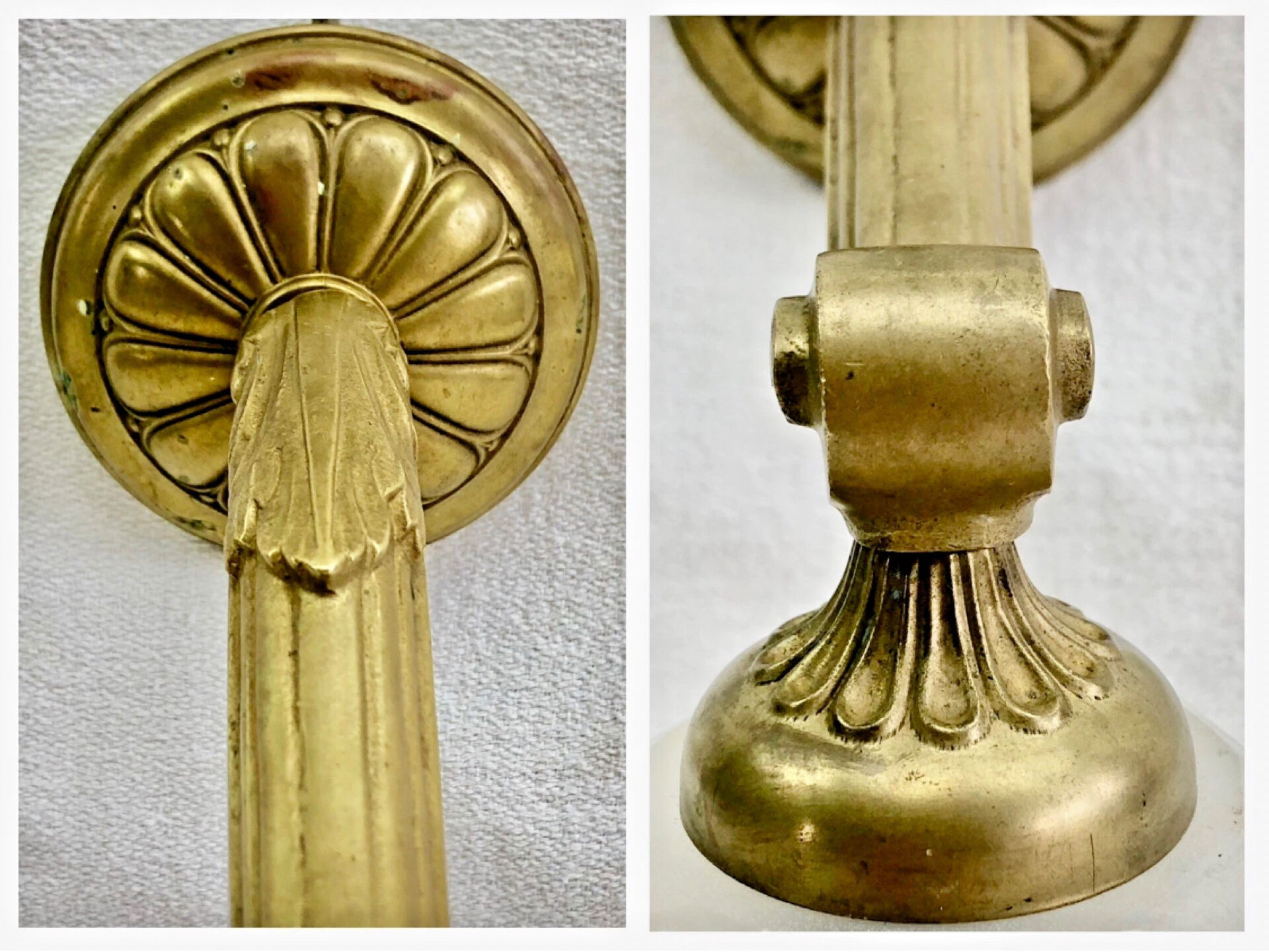 Ancienne applique bronze Art Déco 1930  vasque glaçons Ezan