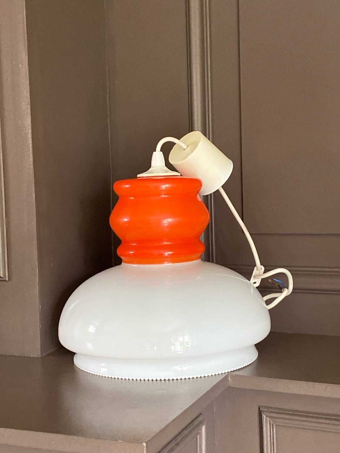 Vintage opaline pendant light