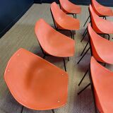 Set of 12 orange Guariche chairs