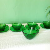 Vintage Vereco cups made of green glass