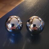 2 boutons boule laiton chromé 30mm