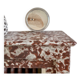 Round patinated mirror tray