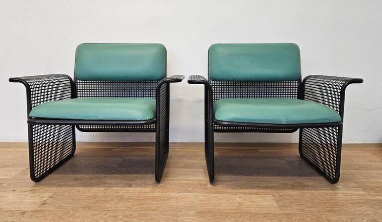 Set of Two Rare Metal Armchairs Talin Vicenza, Italy, 1970s
