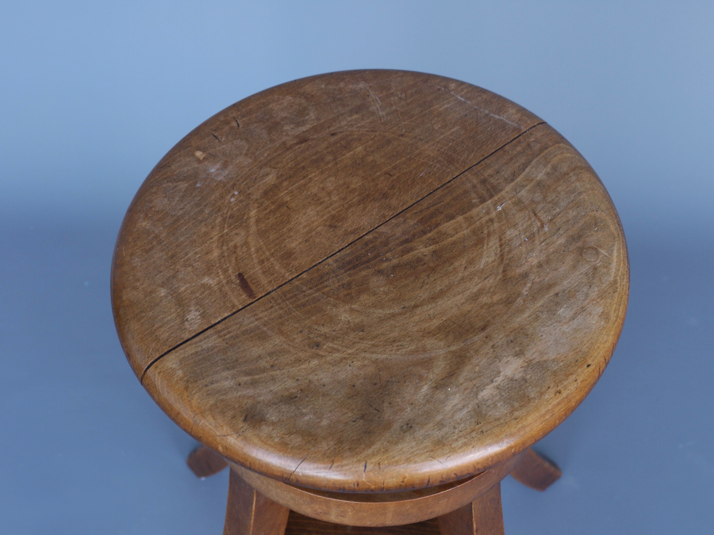Industrial adjustable piano stool. 1930s