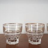 Set of 4 vintage glasses with gold rim