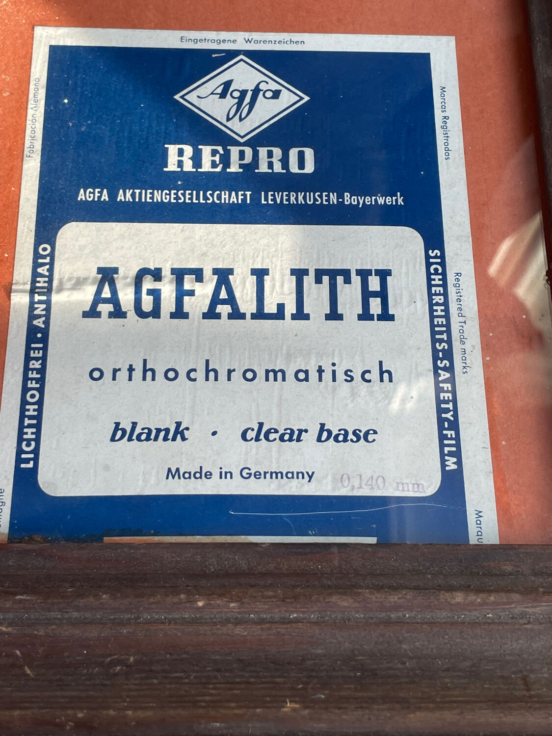 Old solid oak wood photo frame