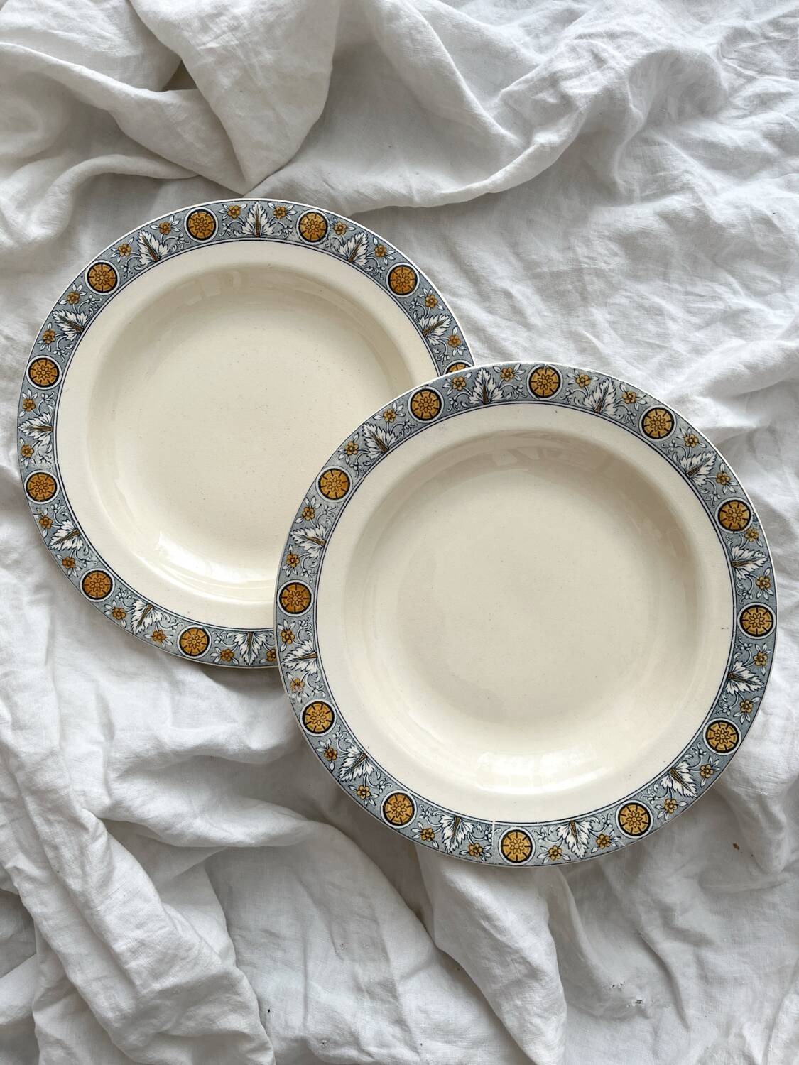 2 “Lamartine” ironstone soup plates from Salins