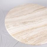 Pedestal dining table in travertine, Stone International, Italy, 1970s