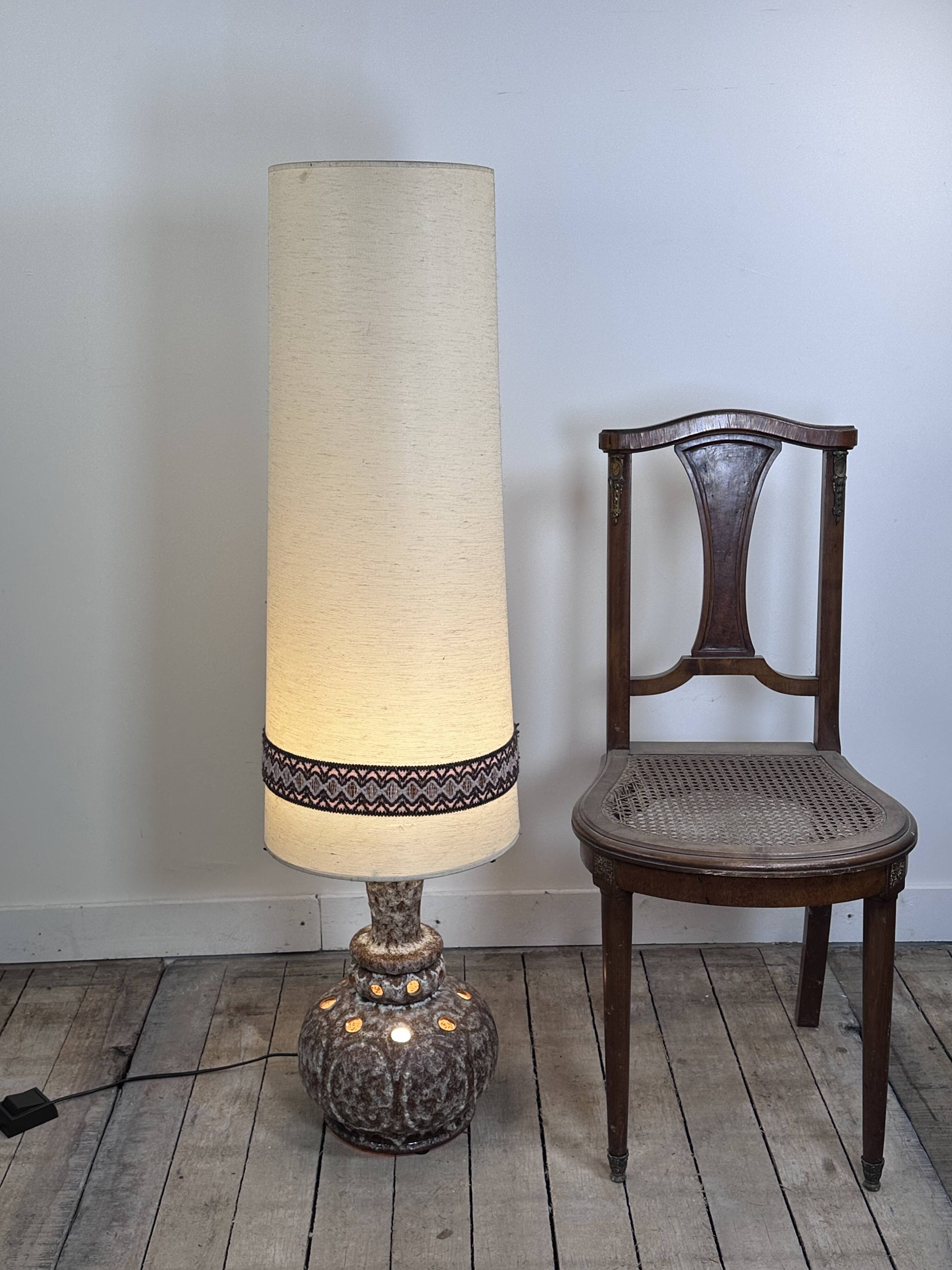 Vintage 70's German glazed ceramic lamp