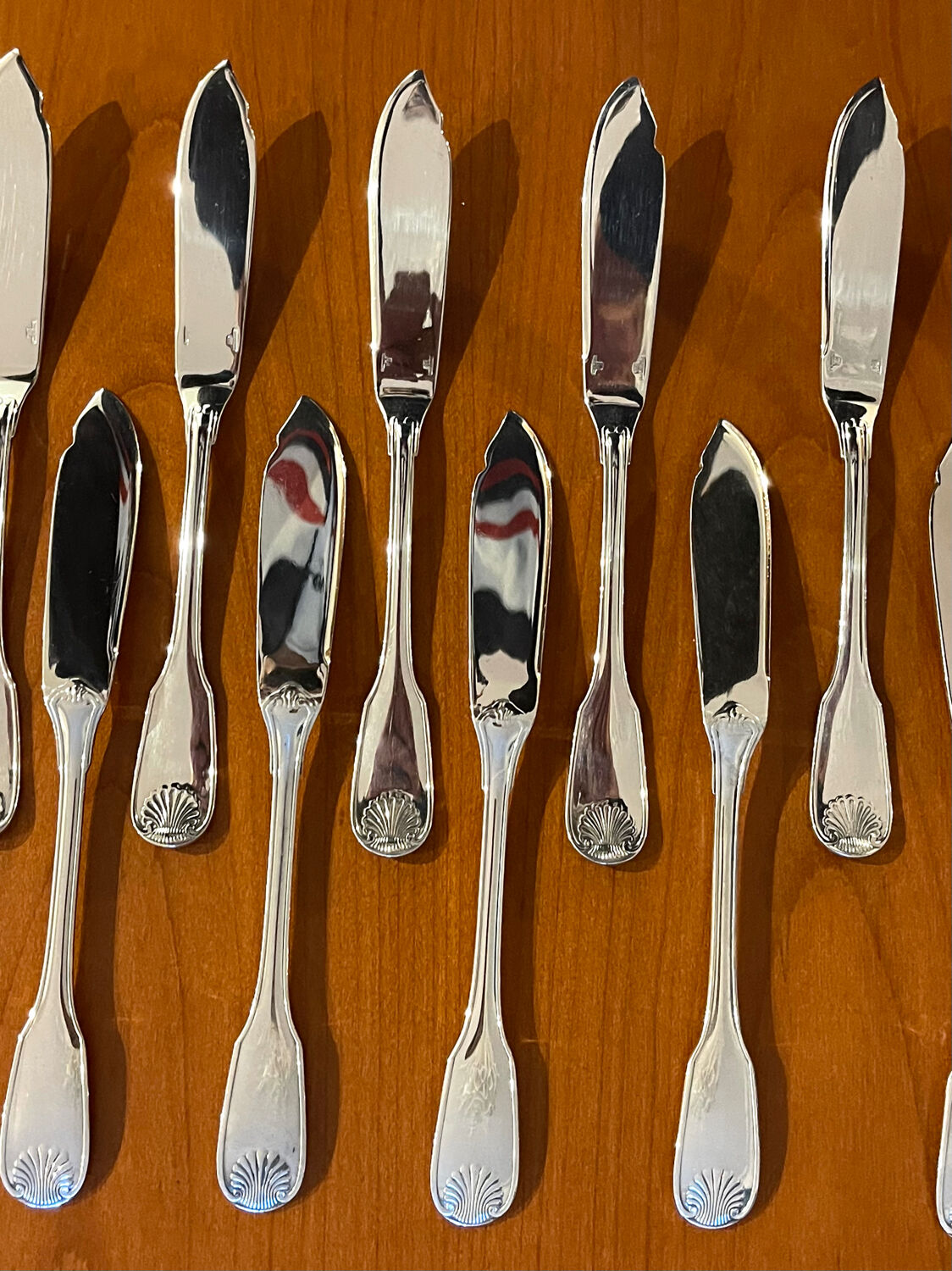 Christofle Vendome shell, fish cutlery and serving cutlery