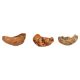 Set of 3 bowls in organic burl wood from Swedish folk art, circa 1960-1970.