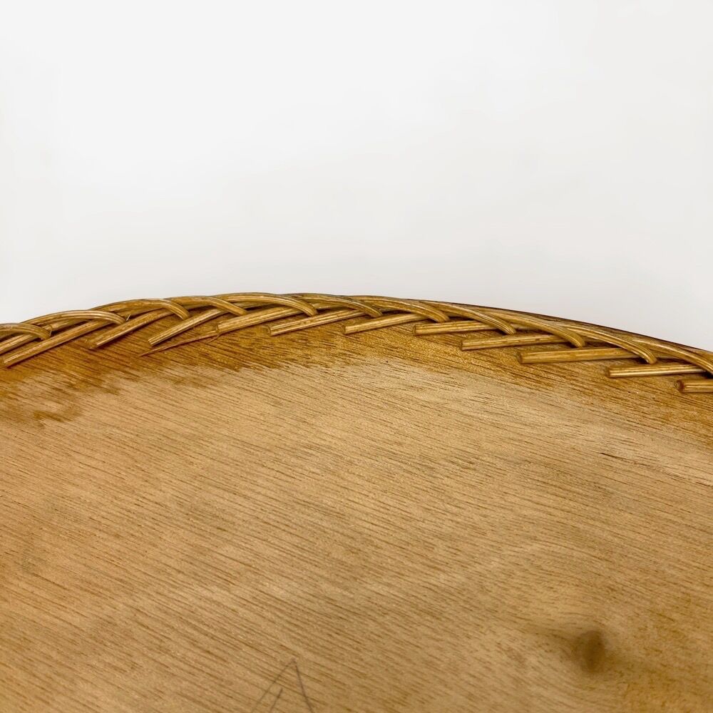 70's wicker and vinyl service tray