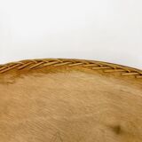 70's wicker and vinyl service tray