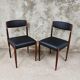 Paire de chaises salle à manger MCM palissandre cuir Danemark 1960