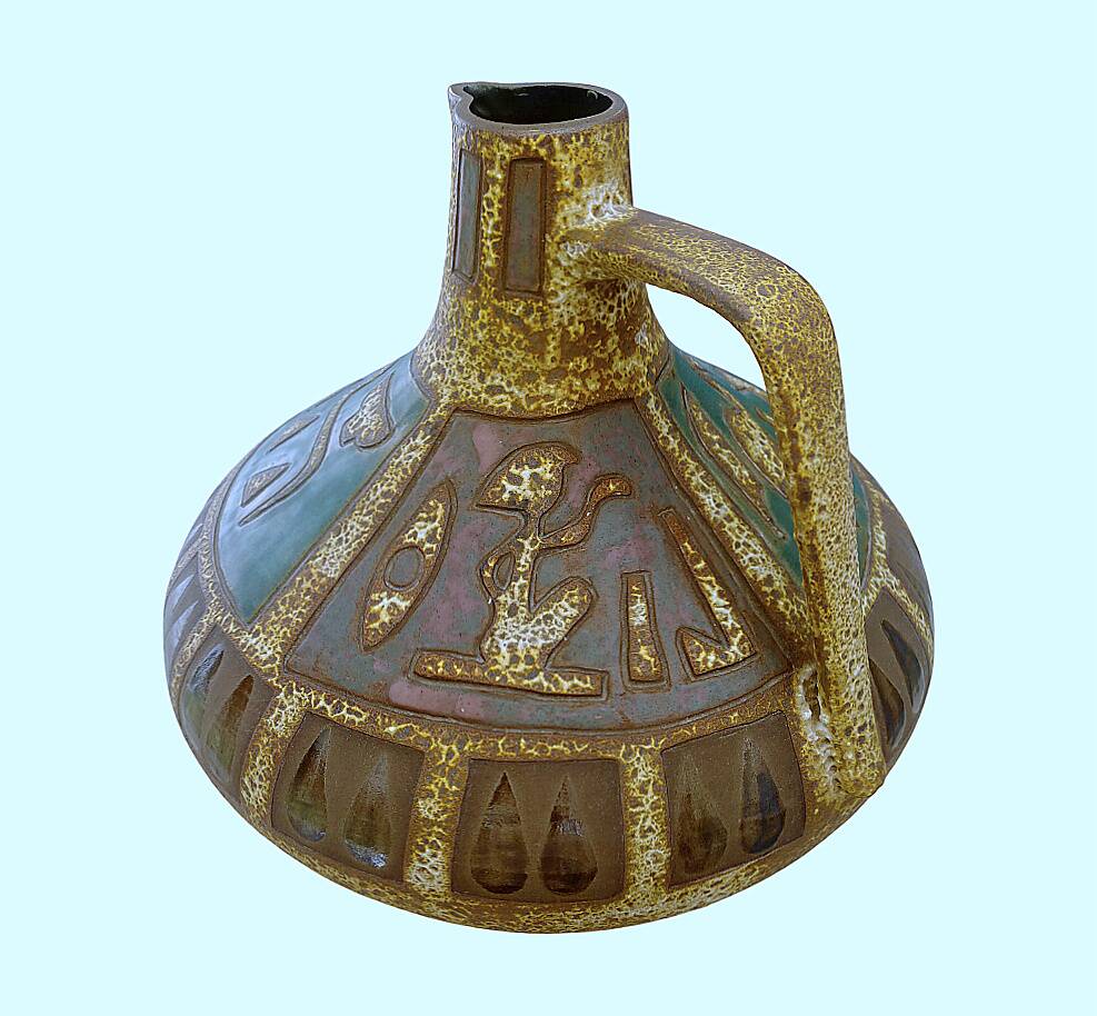 Vase potiche Céramique Fat Lava Design Vintage décor ethnique parfait état