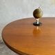Honey-Brown Beech Wood Mid-Century Dining Table with Rattan Accents, 1960 Oval Top