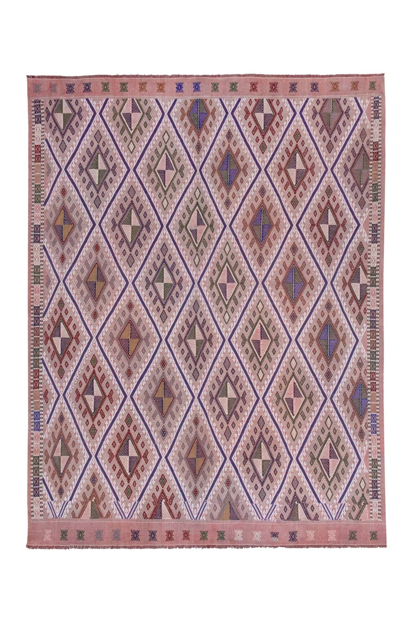 Vintage Turkish kilim, handwoven, 170x217 cm.