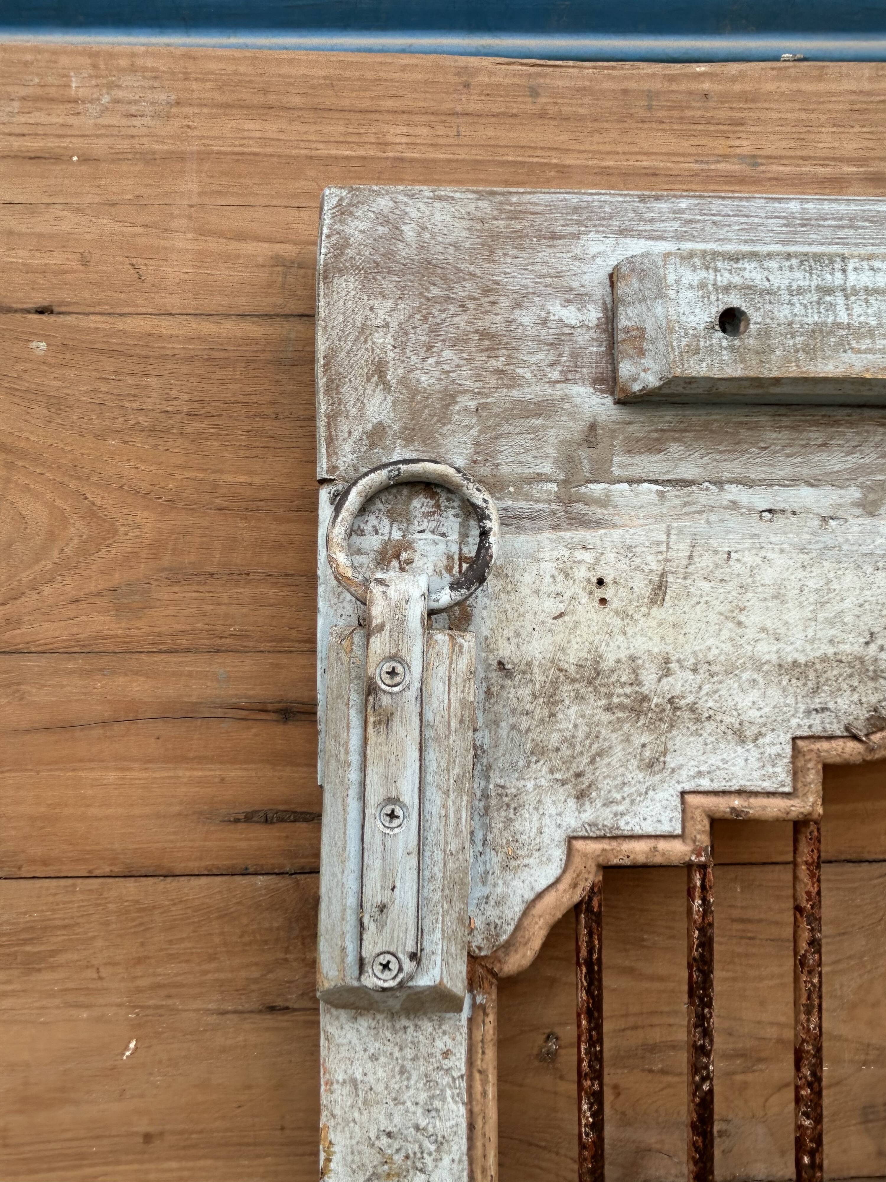 Art Deco patio door in Burmese teak with original patina.