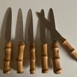 Set of 6 Riviera 1960 bamboo table knives