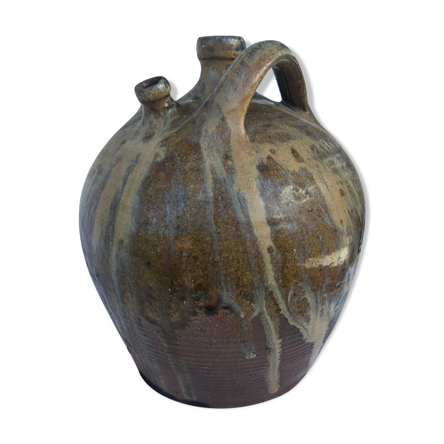 Oil jar in glazed stoneware