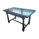 1960s Italian wooden table with a glass top.