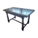 1960s Italian wooden table with a glass top.